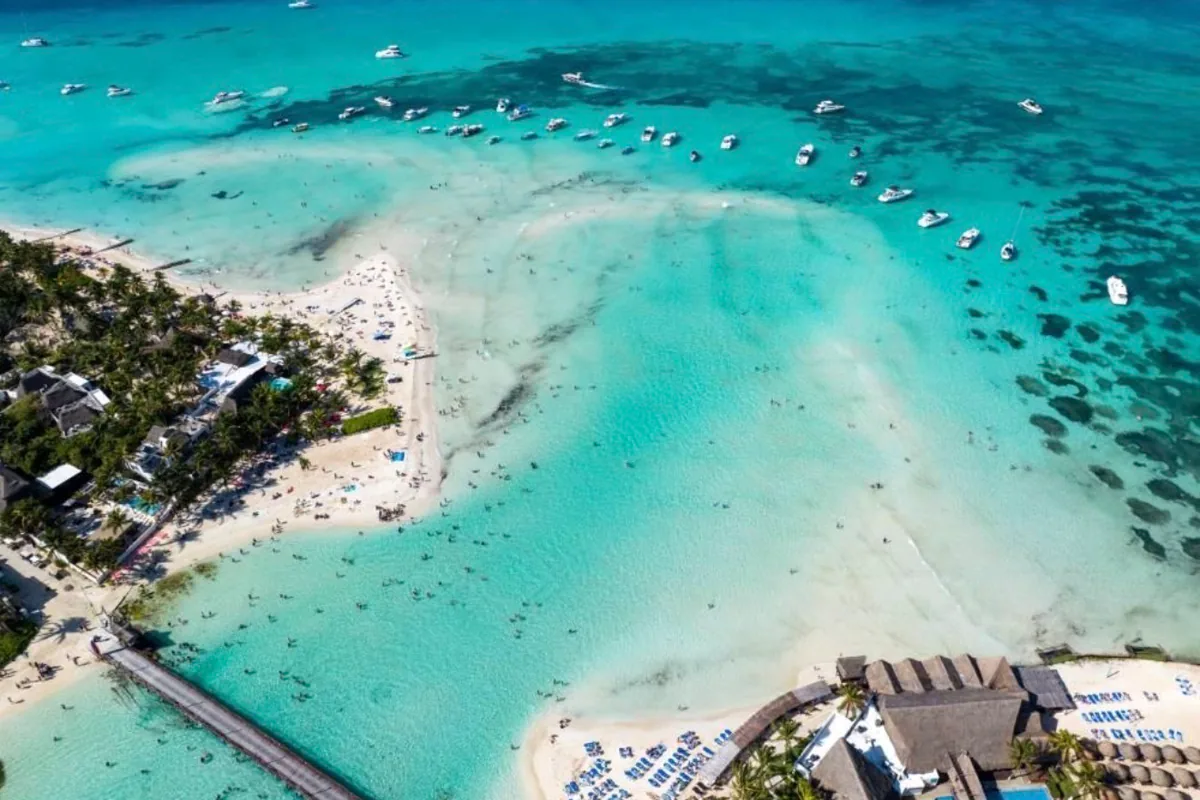 Playa Norte a Isla Mujeres vista dall’alto